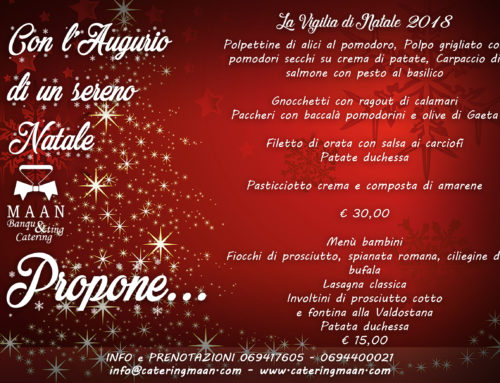 Catering Vigilia di Natale 2018